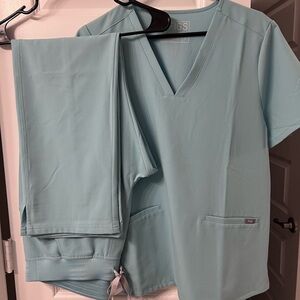 Light Blue Women's Scrub Set